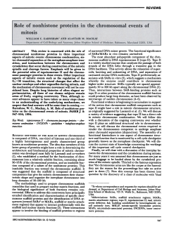 Role of nonhistone in the chromosomal events of mitosis