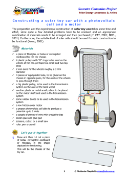Constructing a solar toy car with a photovoltaic cell and a motor