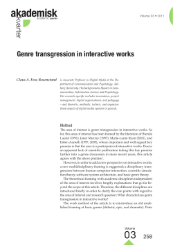 Genre transgression in interactive works