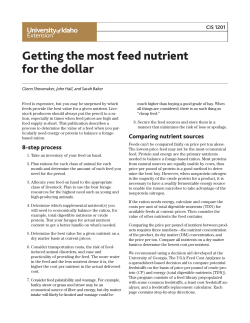Getting the most feed nutrient for the dollar