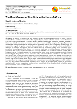 The Root Causes of Conflicts in the Horn of Africa