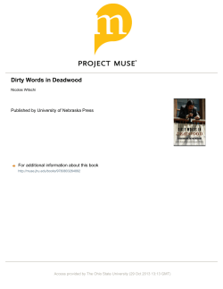 Dirty Words in Deadwood - Womens Gender and Sexuality Studies