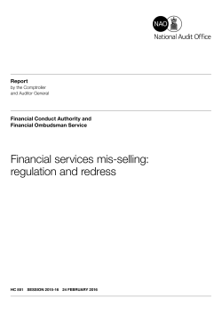 Financial services mis-selling regulation and redress