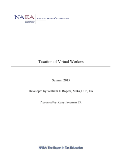 Taxation of Virtual Workers - Southern Arizona Chapter of Enrolled