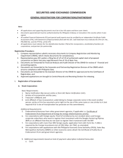 SEC-General Registration for Corporations or Partnership
