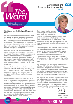 Edition 167 14th February 2014 Julie Tanner Head of Workforce