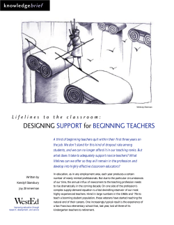 Designing Support for Beginning Teachers