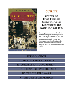 Chapter 20 From Business Culture to Great Depression: The