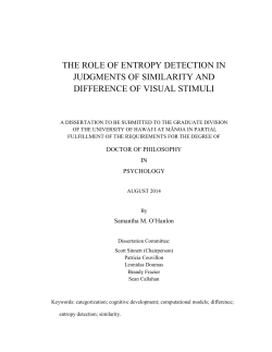 the role of entropy detection in judgments of similarity and difference