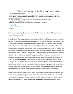 `The Awakening`: A Refusal to Compromise
