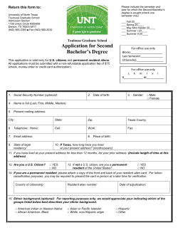 Application for Second Bachelor`s Degree