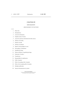 Cap. 199 Defamation