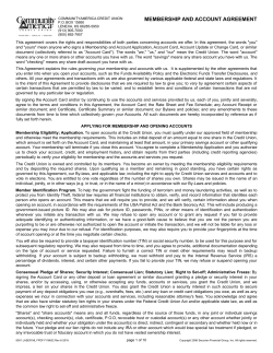 membership and account agreement