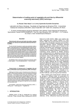 Determination of melting point of vegetable oils
