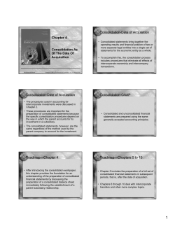 Chapter 4 Consolidation-Date of Acquisition Consolidation