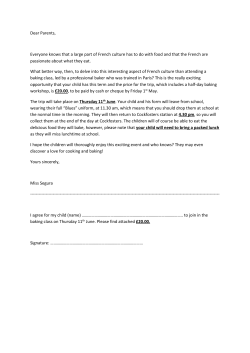 Dear Parents, Everyone knows that a large part of French culture