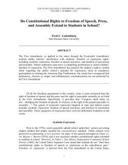 Do Constitutional Rights to Freedom of Speech, Press, and Assembly