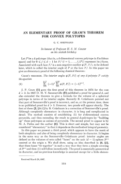 an elementary proof of gram`s theorem for convex polytopes