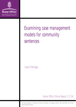 Examining case management models for community sentences