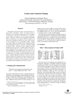 Concise and Consistent Naming - Software and Systems Engineering