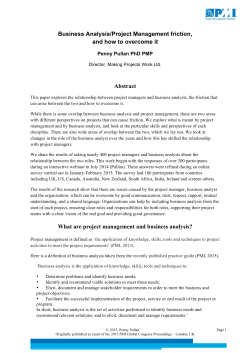 Business Analysis/Project Management friction, and how to