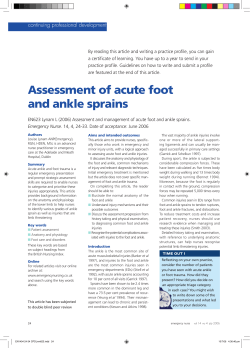 Assessment and management of acute foot and ankle sprains