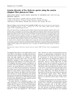 Genetic diversity of five Kobresia species along the eastern Qinghai