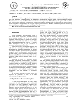 laterality - determinant factors and influences