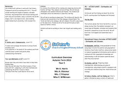 Curriculum Overview Autumn Term 2013 Year 3 Mr A. Harris Mrs H