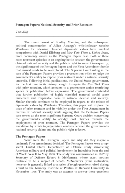 Pentagon Papers: National Security and Prior Restraint