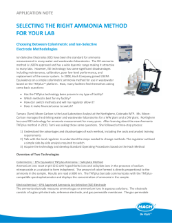 selecting the right ammonia method for your lab
