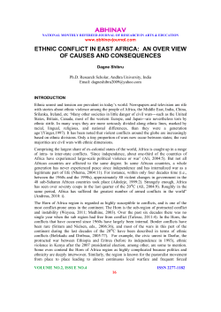 Ethnic Conflict in East Africa