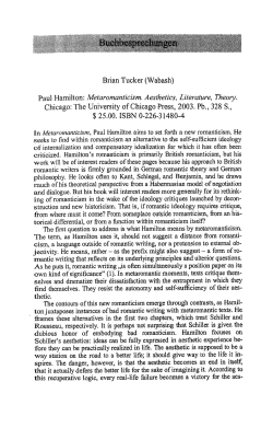 Paul Hamilton: Metaromanticism. Aesthetics, Literature, Theory.