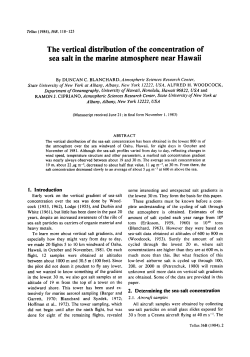 The vertical distribution of the concentration of sea salt in the marine
