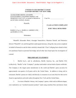 Complaint. - Food Litigation News