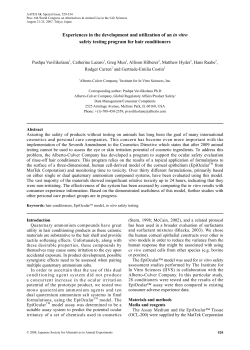 Experiences in the development and utilization of an in vitro