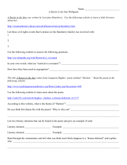 A Raisin in the Sun Webquest