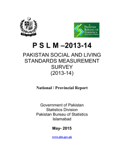 PSLM &ndash;2013-14 - Pakistan Bureau of Statistics
