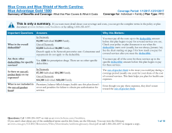 Blue Cross and Blue Shield of North Carolina: Blue Advantage Gold