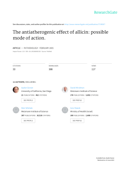Antiatherogenic effect of allicin Pathobiology