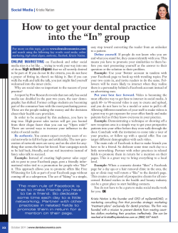 How to get your dental practice into the &ldquo;In&rdquo; group