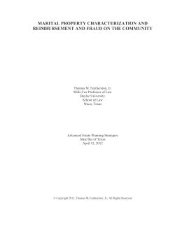 marital property characterization and