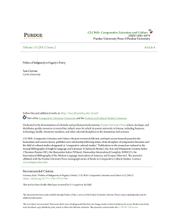 Politics of Indigeneity in Fogarty`s Poetry - Purdue e-Pubs