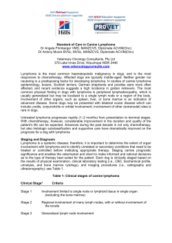 Standard of Care in Canine Lymphoma Dr Angela Frimberger VMD