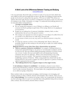 A Brief Look at the Differences Between Teasing and Bullying