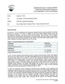 Kelowna municipality. This was in addition to the three water ulilities