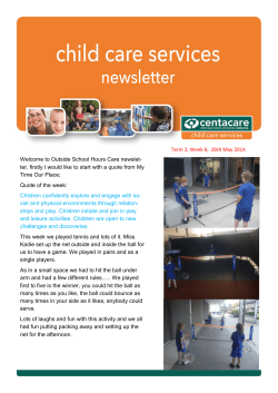 OSHC Term 2, Week 6 - St Mary`s School Beaudesert