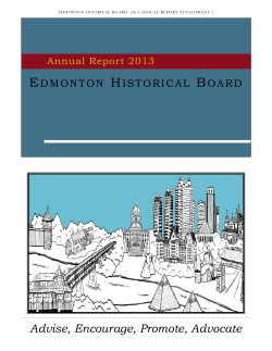 Edmonton Historical Board- 2013 Annual Report