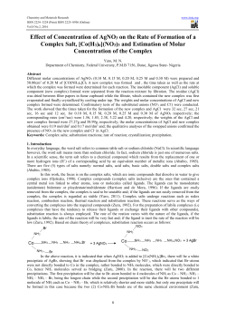 Effect of Concentration of AgNO3 on the Rate of