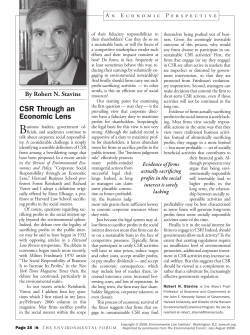 CSR through an Economic Lens